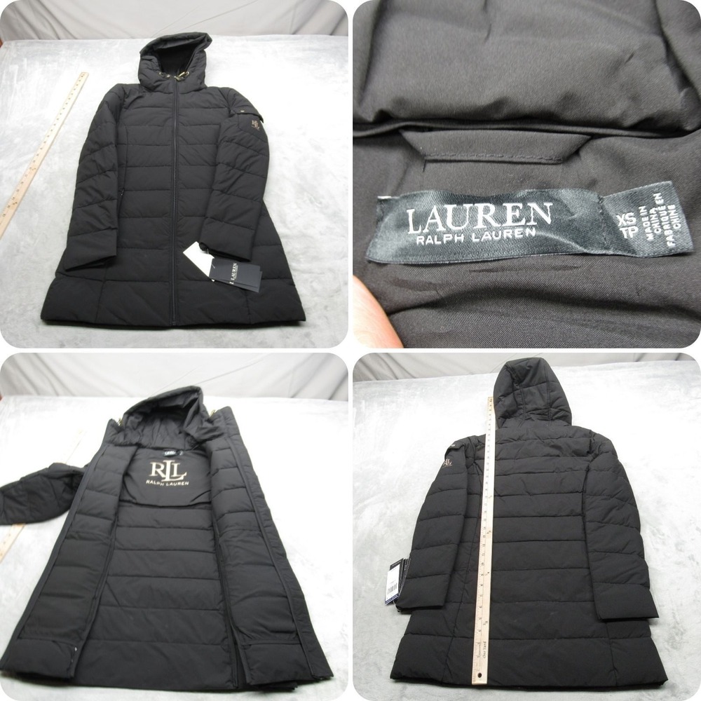 NWT Lauren Ralph Lauren Women's Black Packable Down Knee/thigh Length Coat